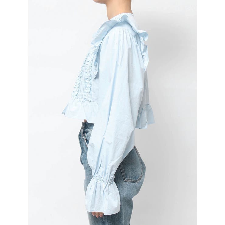 クロップドフリルブラウス[品番：MKSW0058222]｜jouetie（ジュエティ