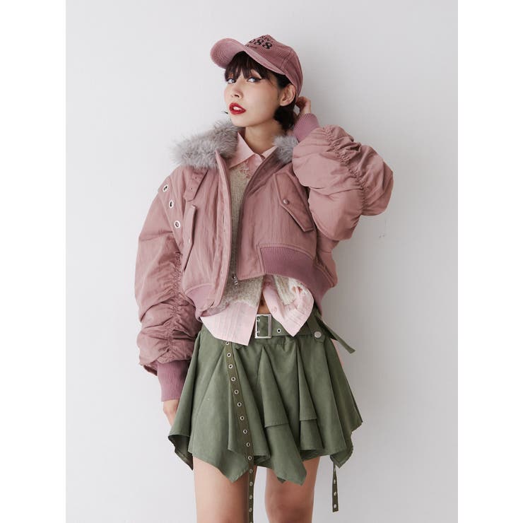 アシメヘムベルテッドミニスカート[品番：MKSW0058725]｜jouetie