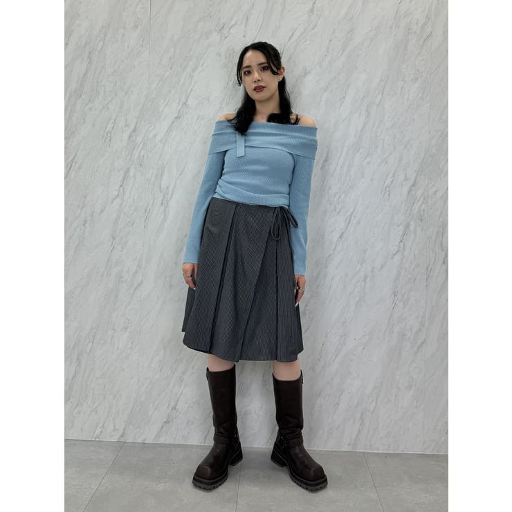 ニーレングスラッフプリーツスカート[品番:MKSW0059561 ニーレングスラッフプリーツスカート[品番:MKSW0059561