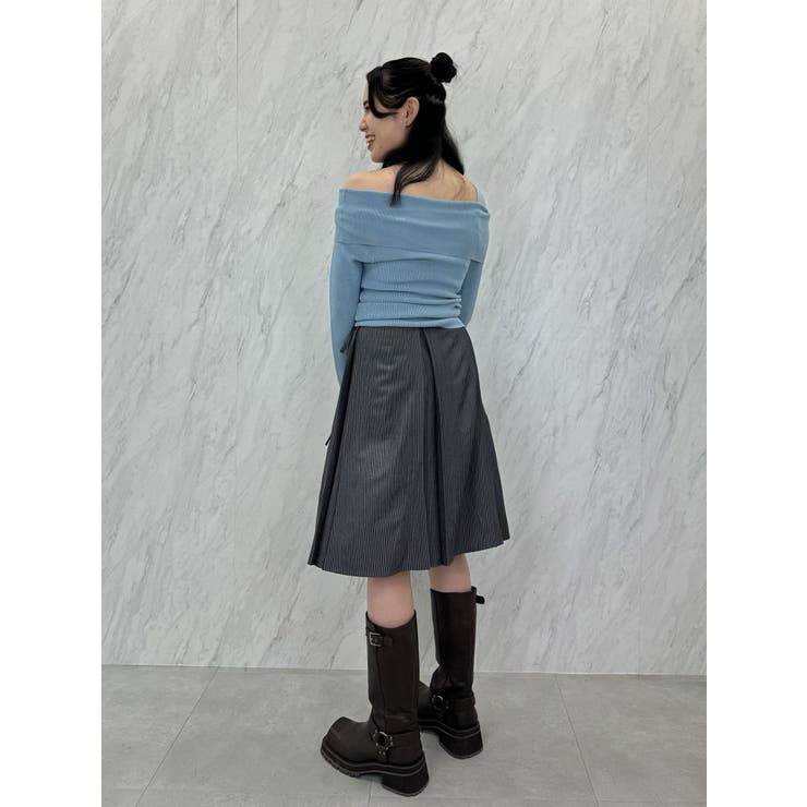 ニーレングスラッフプリーツスカート[品番:MKSW0059561 ニーレングスラッフプリーツスカート[品番:MKSW0059561