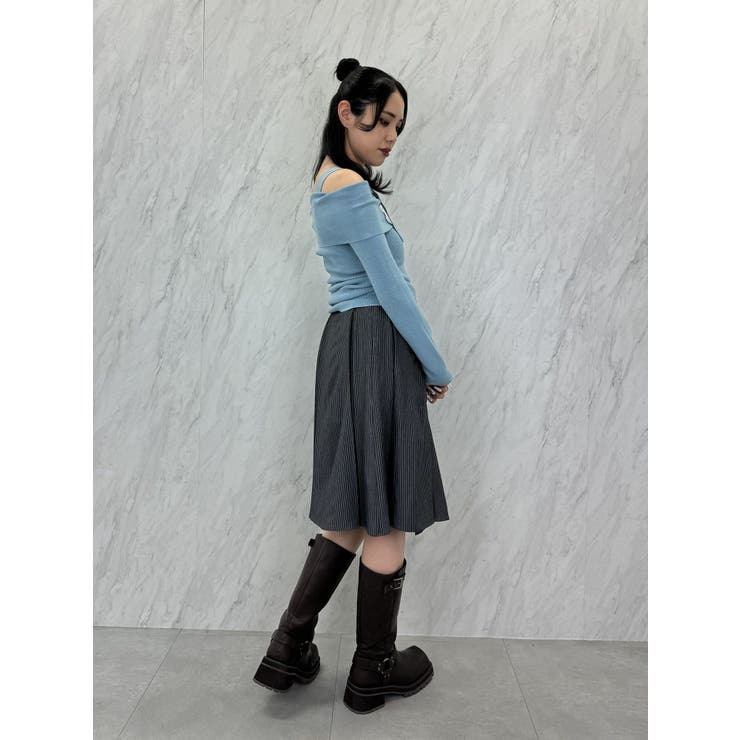 ニーレングスラッフプリーツスカート[品番:MKSW0059561 ニーレングスラッフプリーツスカート[品番:MKSW0059561