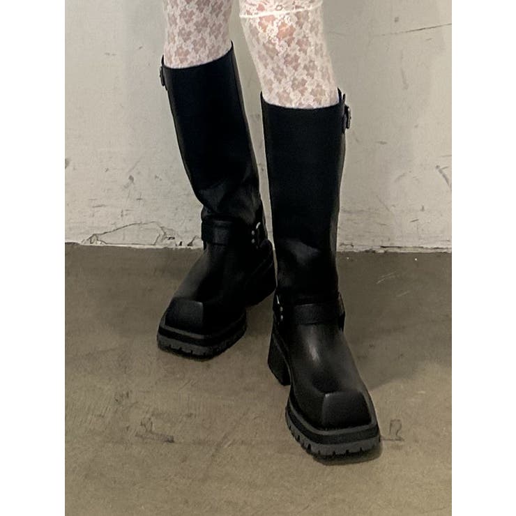 スクエアトゥエンジニアブーツ[品番：MKSW0058237]｜jouetie