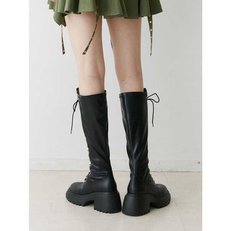 レースアップロングブーツ[品番：MKSW0058726]｜jouetie（ジュエティ