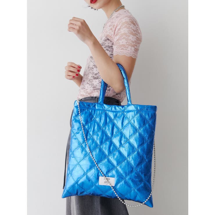 メタリックキルティングトートBAG[品番：MKSW0058320]｜jouetie