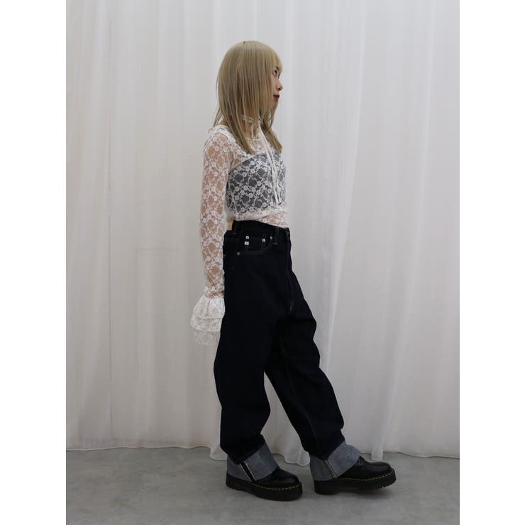 【Something】スーパーハイライズワイドストレートデニムパンツ | jouetie | 詳細画像6 
