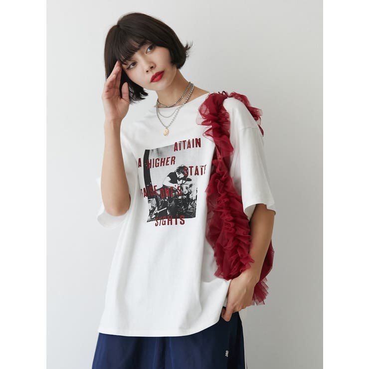 ロックグラフィックBIGTシャツ[品番：MKSW0058243]｜jouetie（ジュエティ ）のレディースファッション通販｜SHOPLIST（ショップリスト）