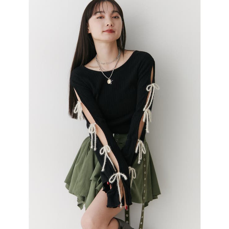 ラメリボンニットトップス | jouetie | 詳細画像13