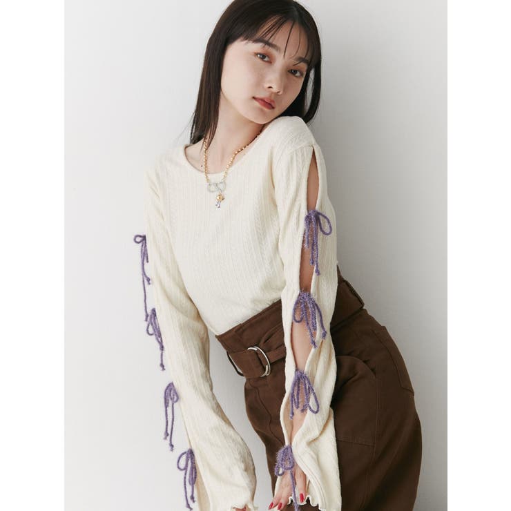 ラメリボンニットトップス | jouetie | 詳細画像17