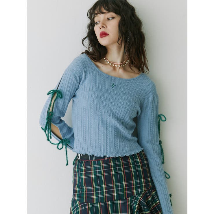 ラメリボンニットトップス | jouetie | 詳細画像3