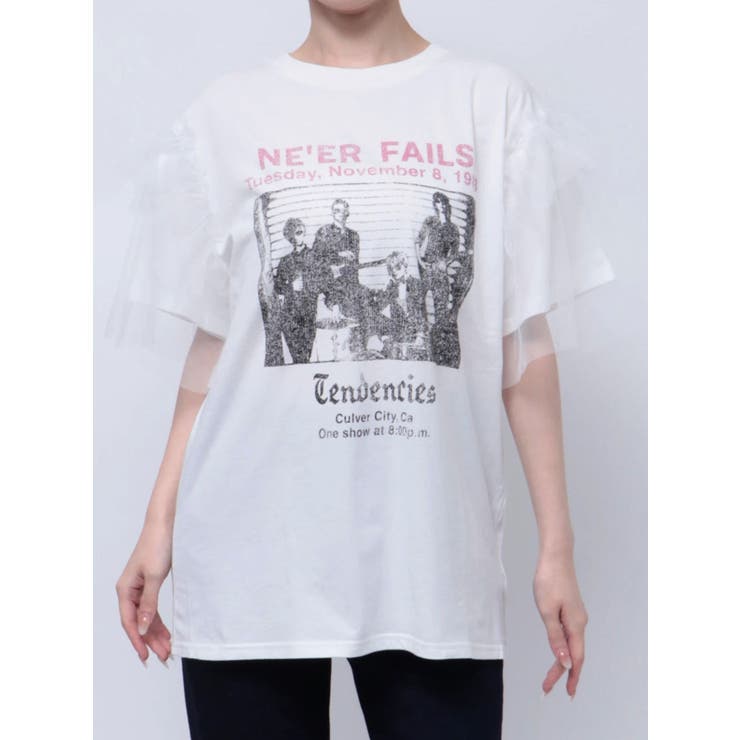 チュールレイヤードロックTシャツ[品番：MKSW0059040]｜jouetie