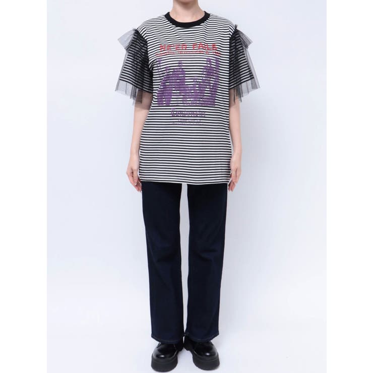 チュールレイヤードロックTシャツ | jouetie | 詳細画像28 
