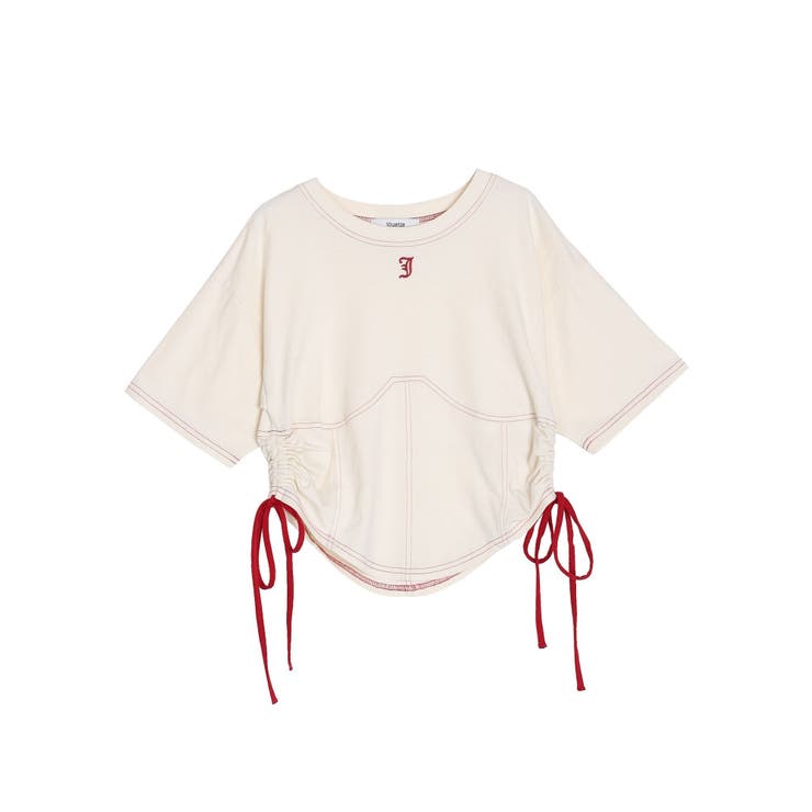 カラーステッチコルセットTシャツ[品番：MKSW0059563]｜jouetie