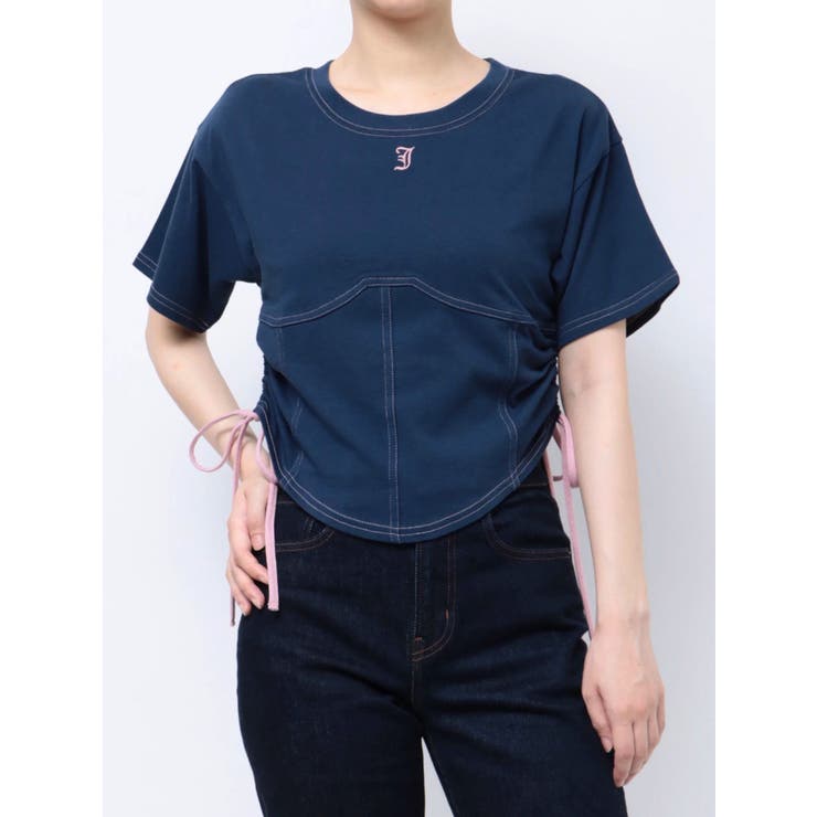 カラーステッチコルセットTシャツ[品番：MKSW0059563]｜jouetie