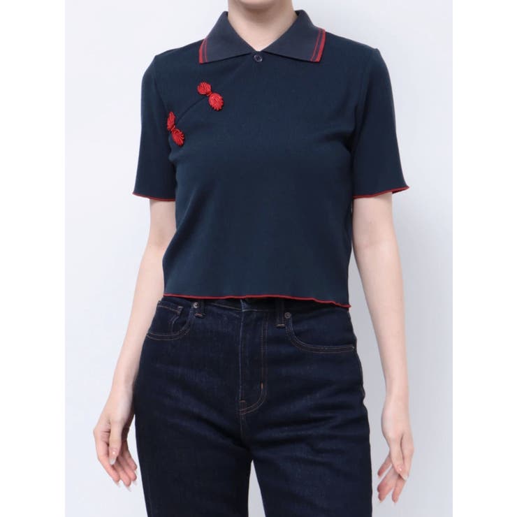 jouetie（ジュエティ）の「チャイナポロトップス（Tシャツ