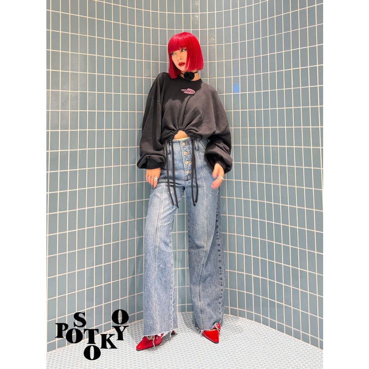 Something ×PosTokyo】Drost hem Tops（スウェット）｜jouetie