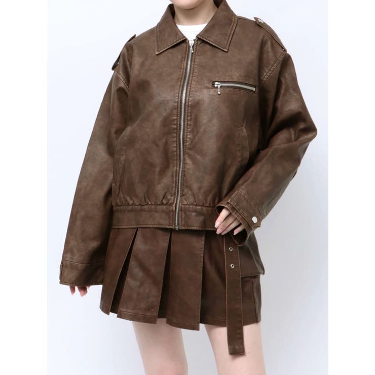 シングルZIPライダースブルゾン【セットアップ対応】[品番