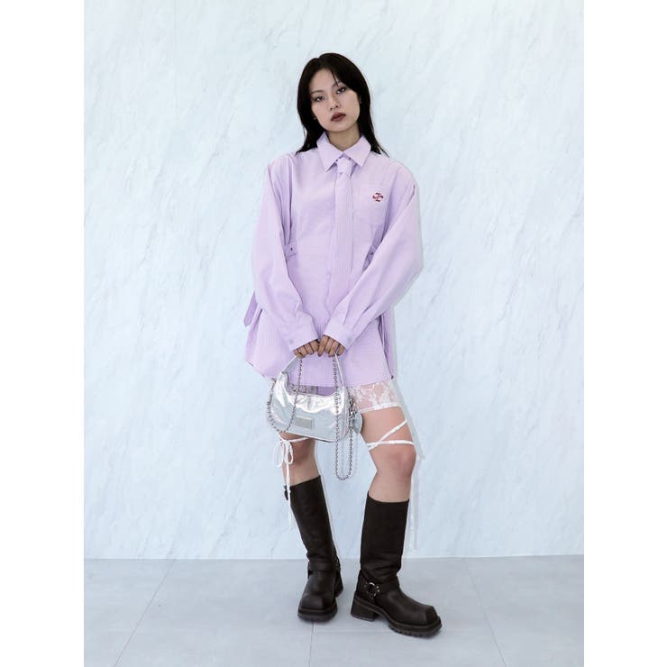 ロングスリーブネクタイチュニックシャツ[品番：MKSW0061042