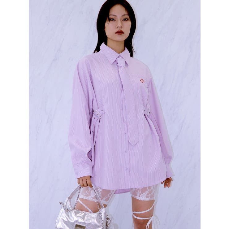 ロングスリーブネクタイチュニックシャツ[品番：MKSW0061042