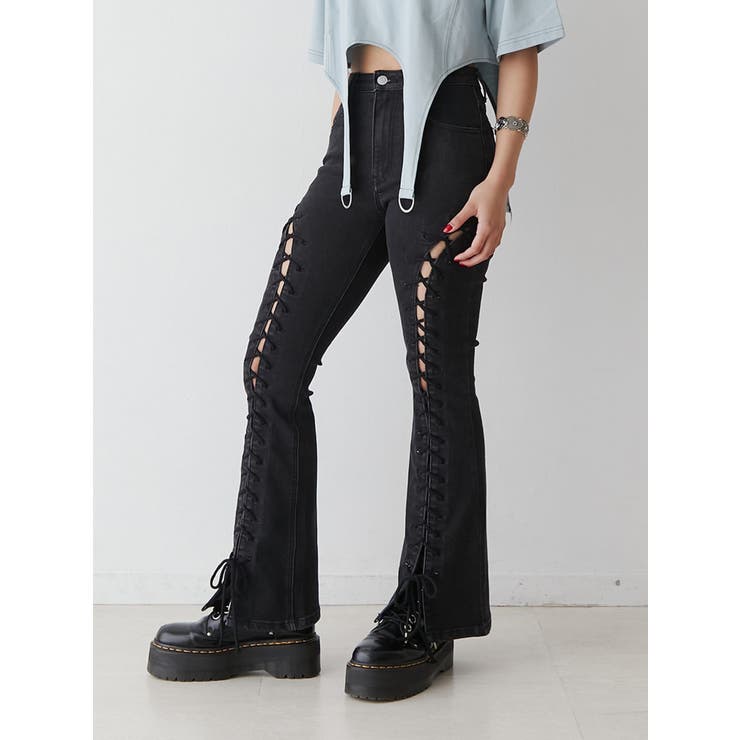 ファッション 通販 フィットフレアレースアップパンツ[品番：MKSW0059158]｜jouetie パンツ