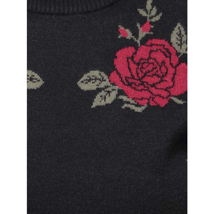 ローズジャガードロゴニット[品番：MKSW0060022]｜jouetie（ジュエティ
