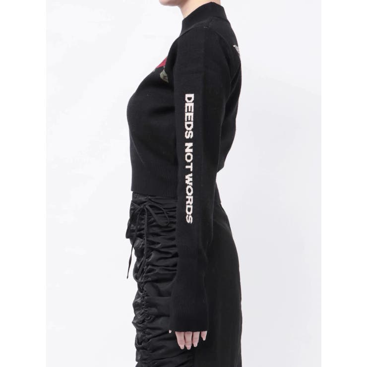 ローズジャガードロゴニット[品番：MKSW0060022]｜jouetie（ジュエティ