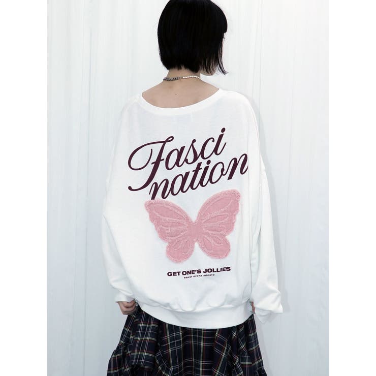 バタフライドッキングスウェット[品番：MKSW0061018]｜jouetie