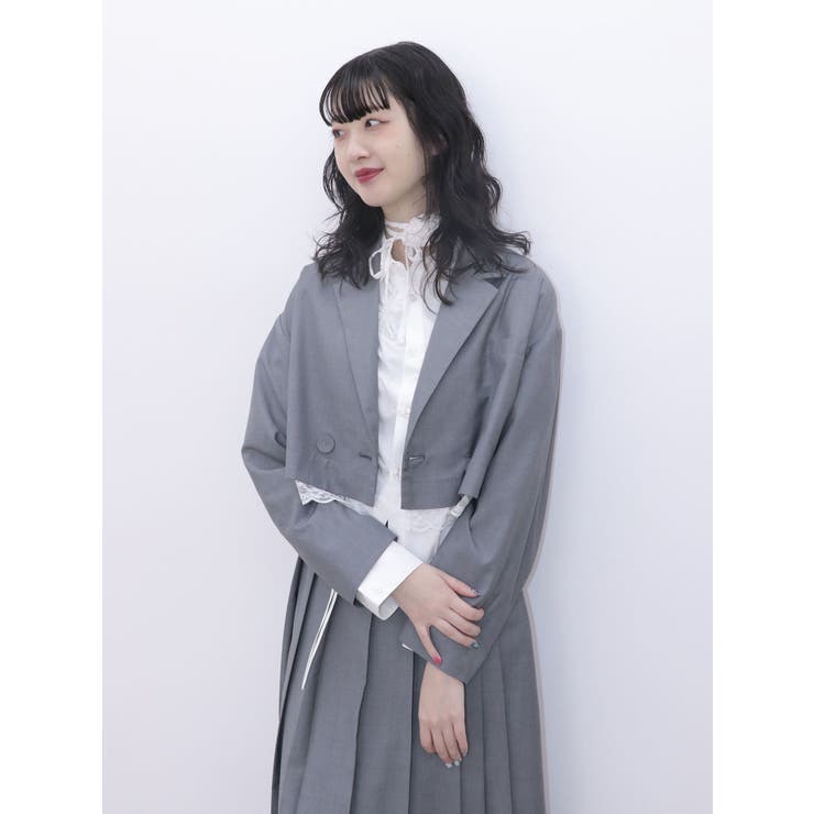 ヘムレースショートジャケット【セットアップ対応】[品番