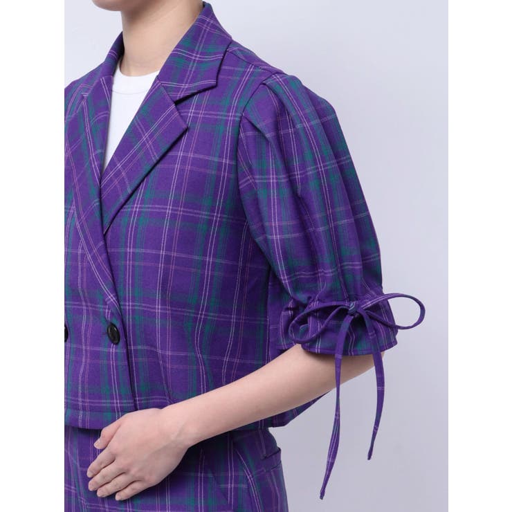 【超美品】TSUKI マルチカラー クロップドジャケット キュプラストレッチサテン クロップドジャケット（01-12JC03-203