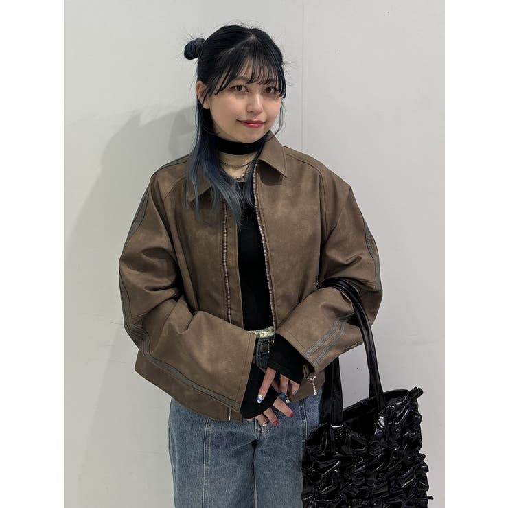 フェイクレザーバイカーブルゾン【セットアップ対応】[品番