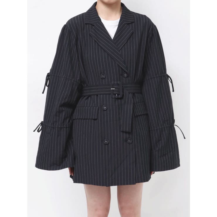 リボンスリーブジャケットミニワンピース【セットアップ対応