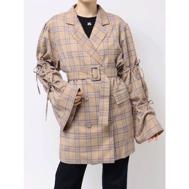 リボンスリーブジャケットミニワンピース【セットアップ対応