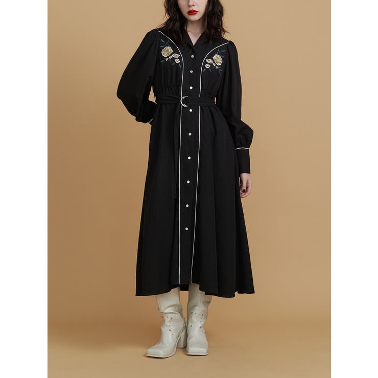 ドゥロワー　2024FALL2 ウェザーテイラードワンピース　ロングジレ ドゥロワー 2024FALL2 ウェザーテイラードワンピース ロングジレ