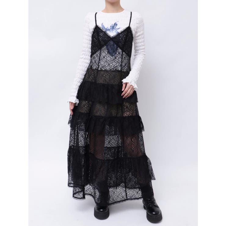 ティアードフリルランジェリーワンピース[品番：MKSW0062109]｜jouetie