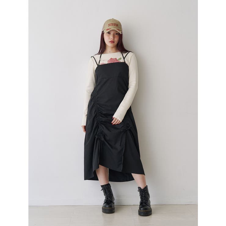 JUSGLITTY 〈鹿沼さんコラボ〉ギャザーキャミワンピース 新品】JUSGLITTY 鹿沼さんコラボ ギャザーキャミワンピース 2