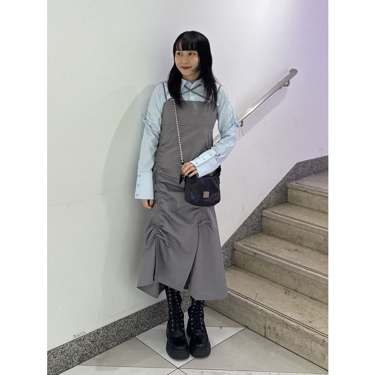 グレー | イレギュラーギャザーキャミワンピース | jouetie