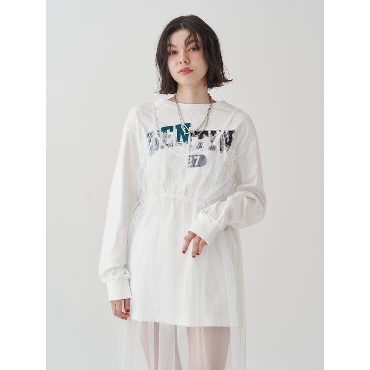 チュールレイヤードロングワンピース | jouetie | 詳細画像3 