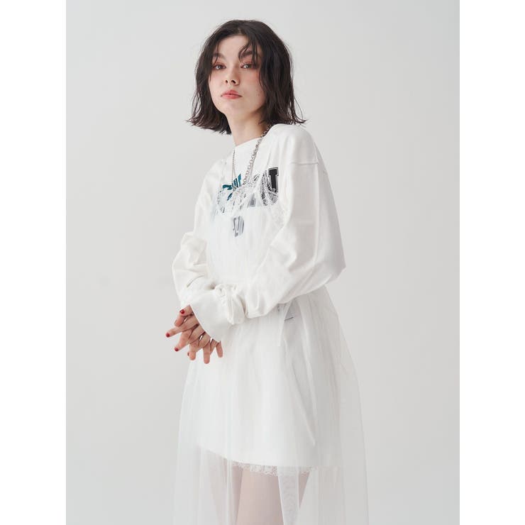 チュールレイヤードロングワンピース | jouetie | 詳細画像4 