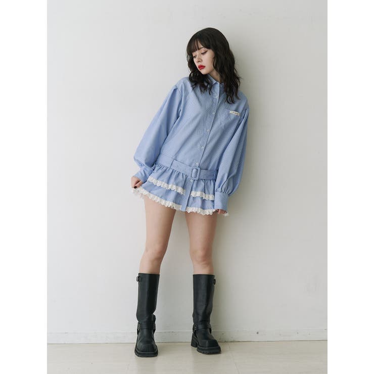 ヘムフリルチュニックシャツ[品番：MKSW0061966]｜jouetie
