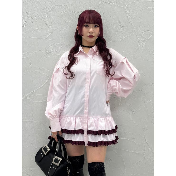 ヘムフリルチュニックシャツ[品番：MKSW0061966]｜jouetie（ジュエティ