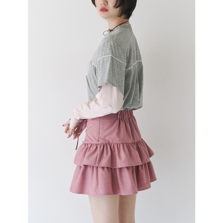 レースアップティアードミニスカパン【セットアップ対応】 | jouetie | 詳細画像10 