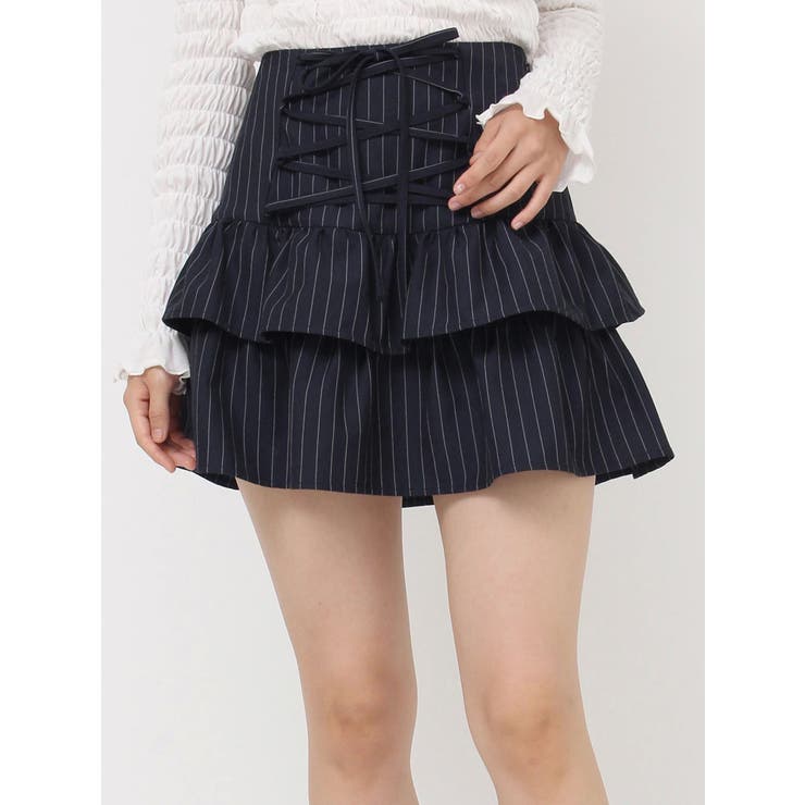 レースアップティアードミニスカパン【セットアップ対応】[品番