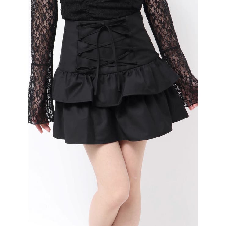 レースアップティアードミニスカパン【セットアップ対応】[品番