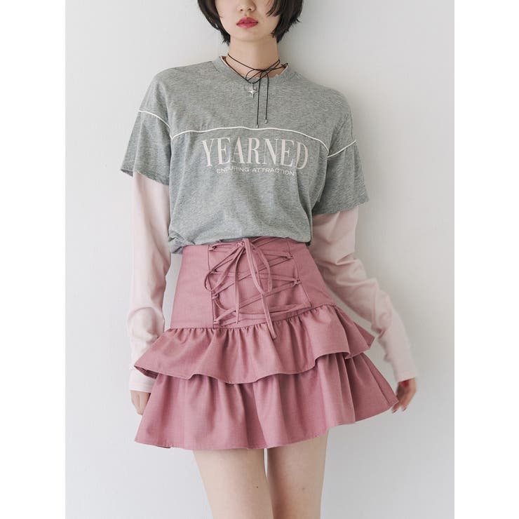 レースアップティアードミニスカパン【セットアップ対応】 | jouetie | 詳細画像8 