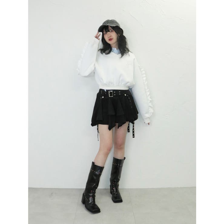 アシメヘムベルテッドミニスカート jouetie スカート アシメヘムベルテッドミニスカート 夏服