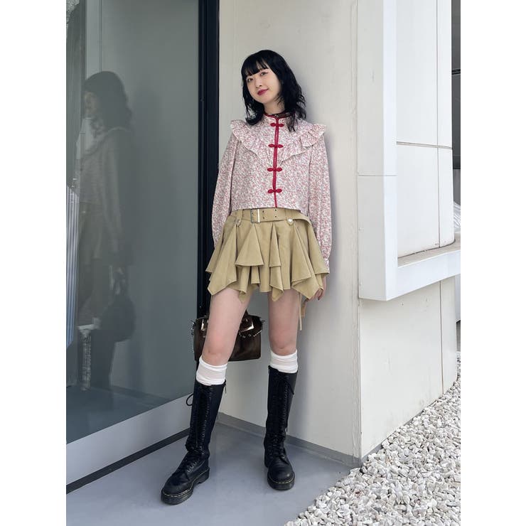 アシメヘムベルテッドミニスカート[品番：MKSW0062658]｜jouetie