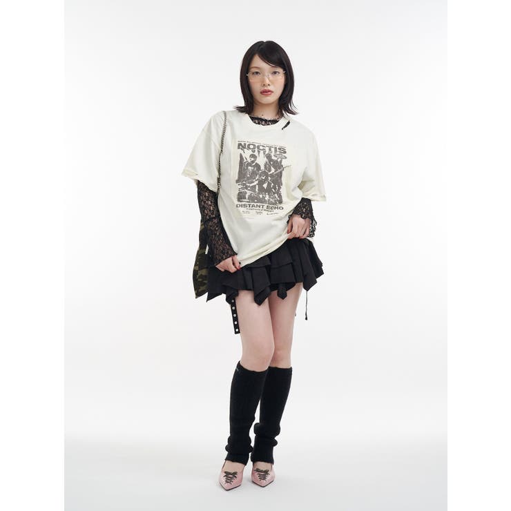 アシメヘムベルテッドミニスカート[品番：MKSW0058725]｜jouetie