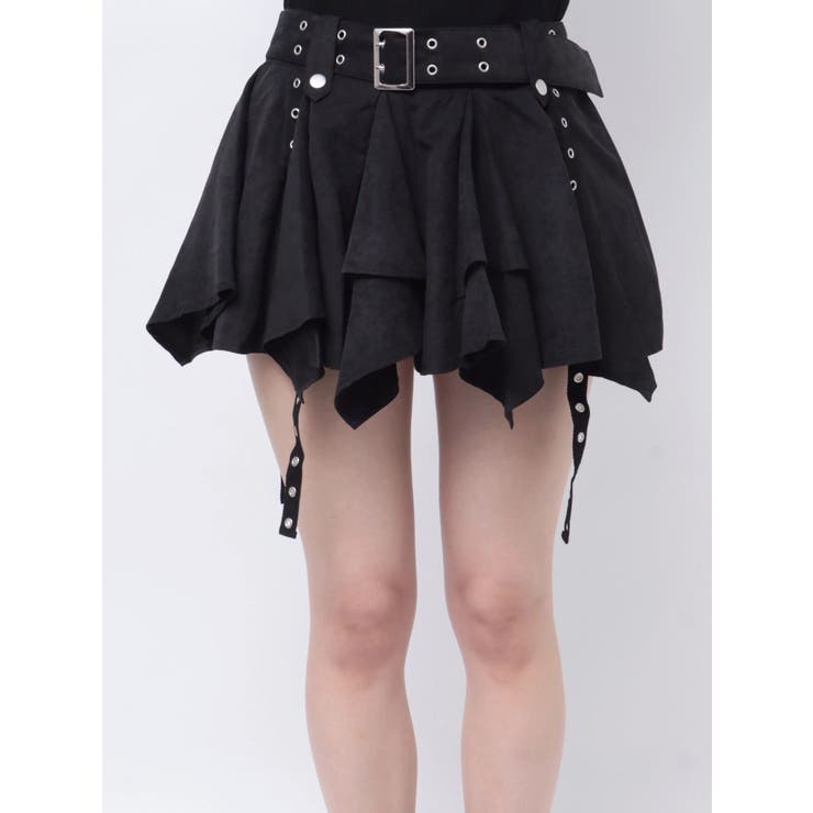jouetie アシメヘムベルテッドミニスカート ブラック アシメヘムベルテッドミニスカート[品番：MKSW0062658]｜jouetie