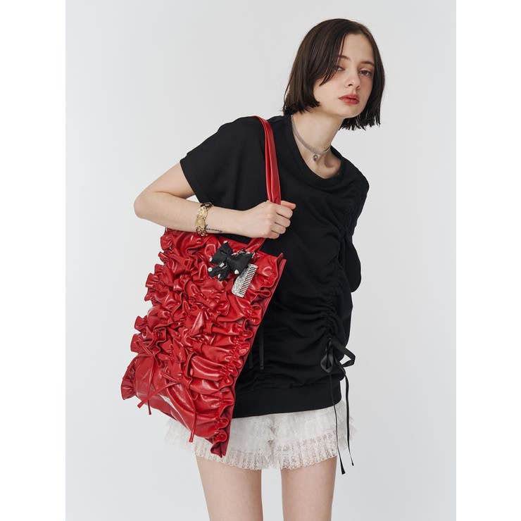リボンギャザートートBAG[品番：MKSW0061593]｜jouetie（ジュエティ