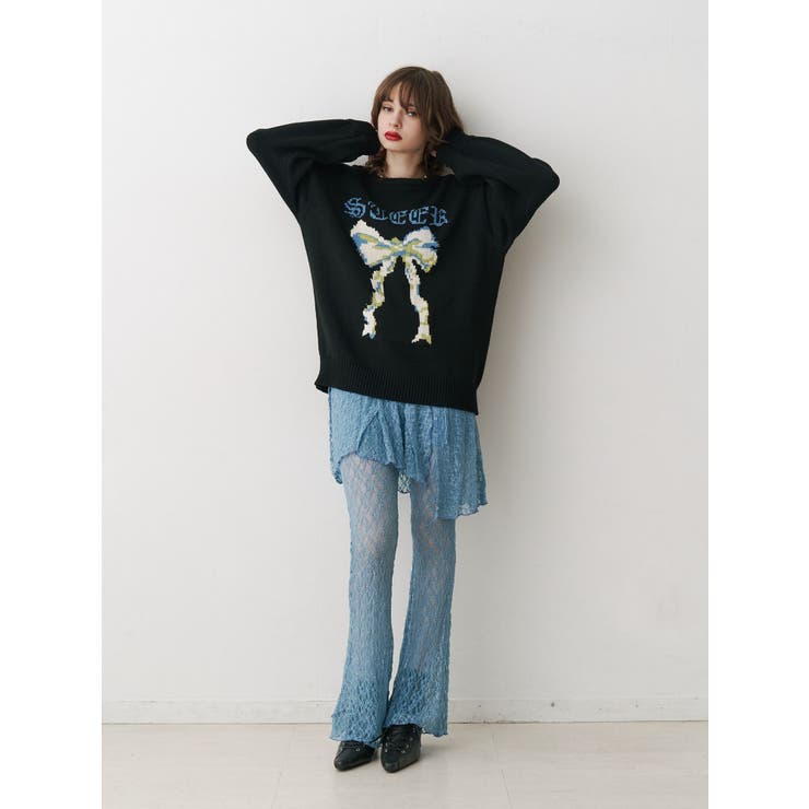 リボンジャガードルーズニット | jouetie | 詳細画像13 