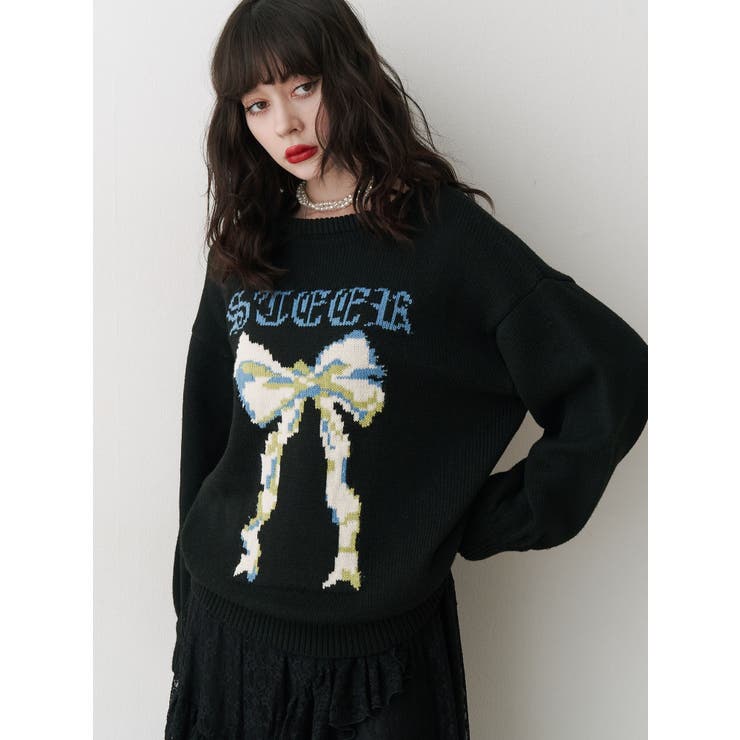 リボンジャガードルーズニット | jouetie | 詳細画像33 